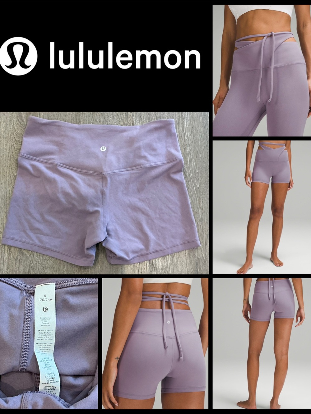 🍋 NWOT LULULEMON Align Wrap Waist Short 4″ Size 8 🍋